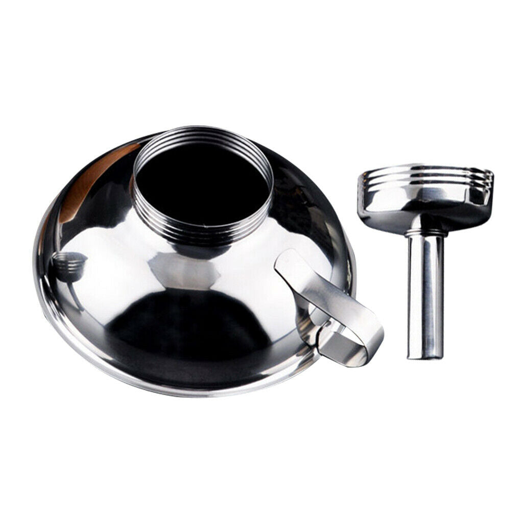 Wide & Narrow Mouth Stainless Steel Metal Funnel Set Durable Easy to Wash