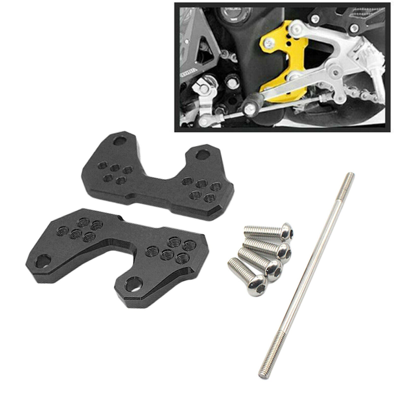 1Pair Rearsets Base Foot Raise Bracket Fits for Yamaha R3 R25 MT03 Black