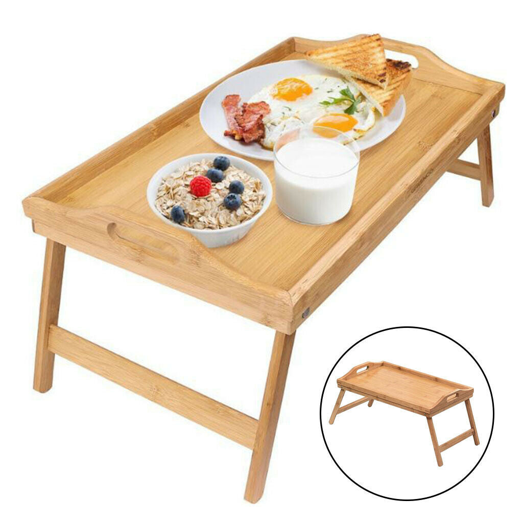 Portable Breakfast Tray with Handles Bed Desk Couples Eating Laptop Table