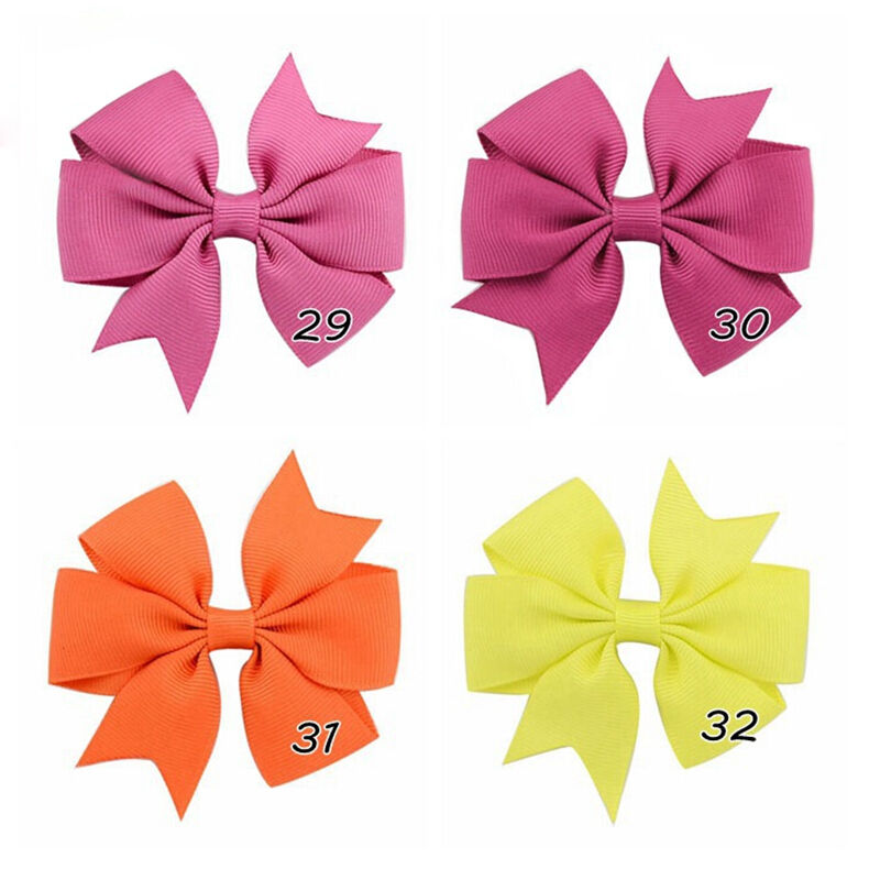 40 Pcs Satin Ribbon Bow Hair Clips Kids Girls Bow Hair Accessories New BD