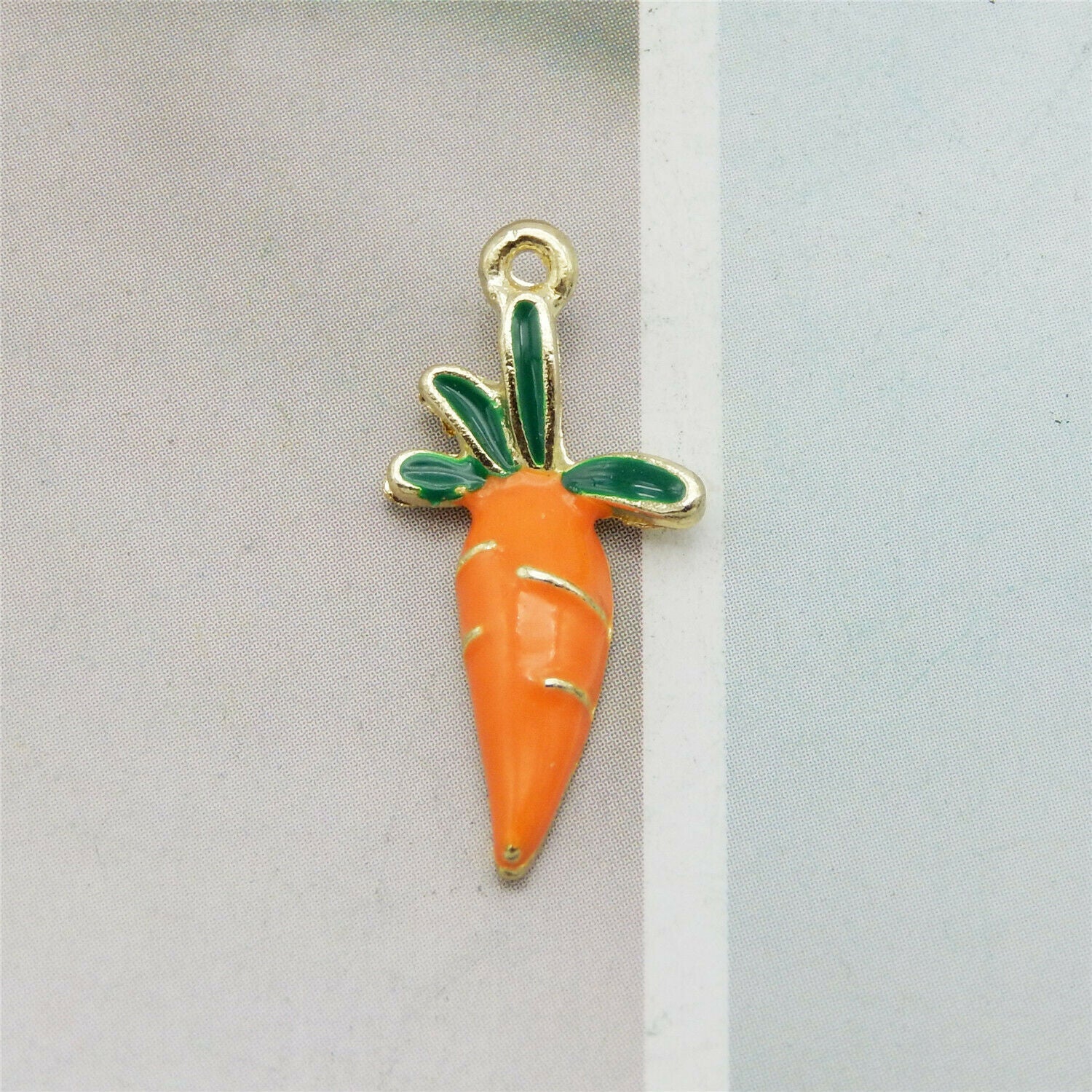 8PCS Enamel Plated 23x11mm Vegetable Carrots Pendant Charms DIY Making Findings