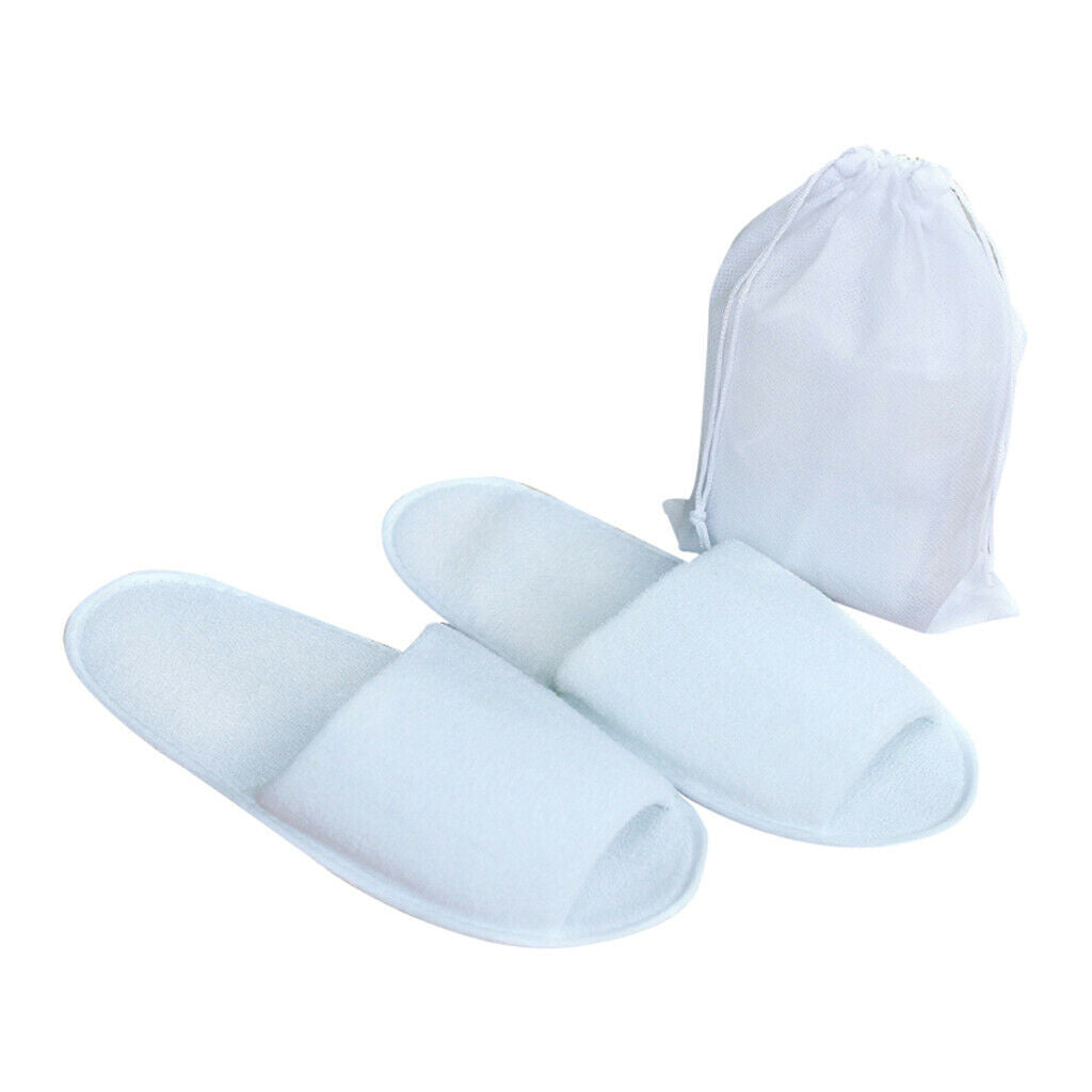 Women Men Open Toe Disposable Spa Room Non-Slip Slippers  White for Men