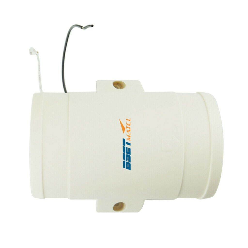 White 12V 3'' In-Line Marine Cabin Bilge Engine Air Blower 145 CFM Quiet Boat