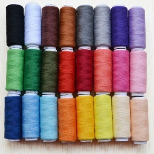 24 Color 100% Cotton Spools All Purpose Polyester Sewing And Quilting Threads
