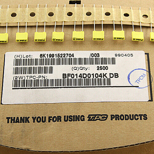 [100pcs] BF014D0104KDB 100nF 63V 10% MKT R=5mm R5.08
