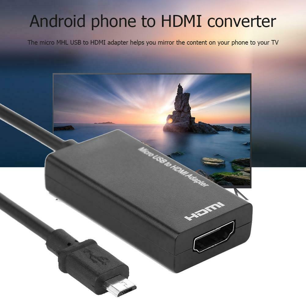 Micro USB to HDMI-compatible 1080P Cable with 5Pin to 11Pin Converter Adapt @