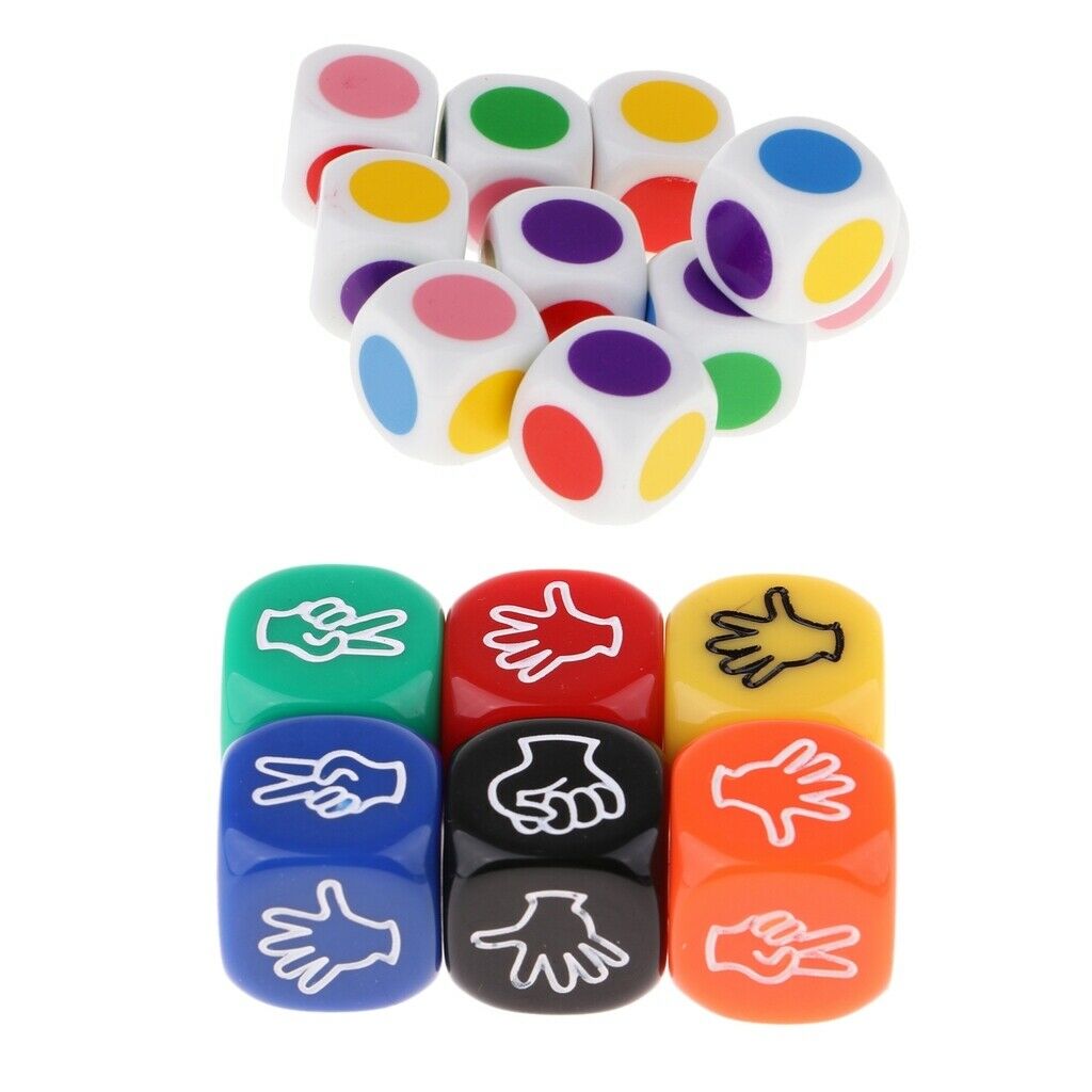 Set of 16 Multicolor Counting 6 Side Dices for Roleplaying DND Party Game