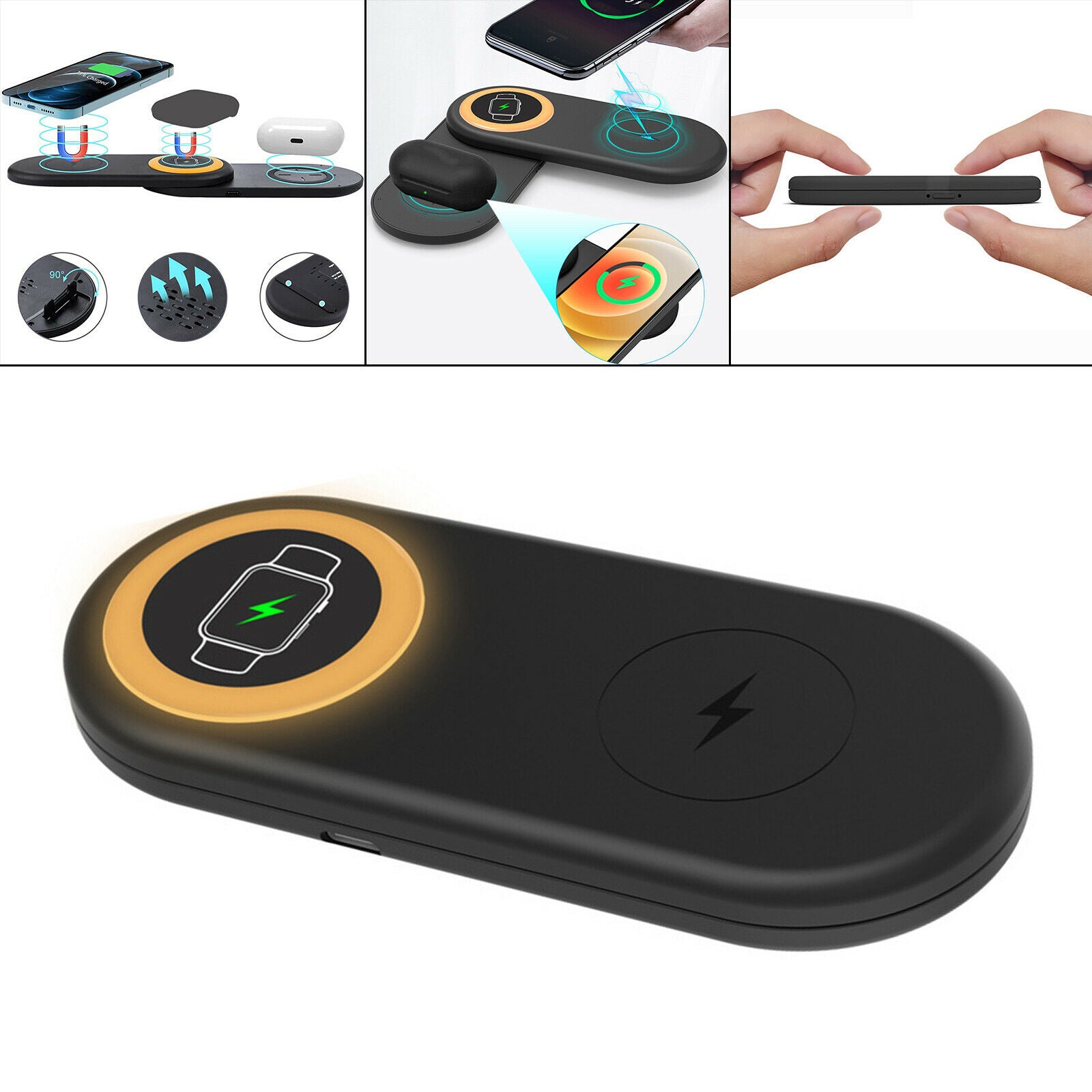3 in 1 Universal Foldable Wireless Fast Charger Watch Charging Station
