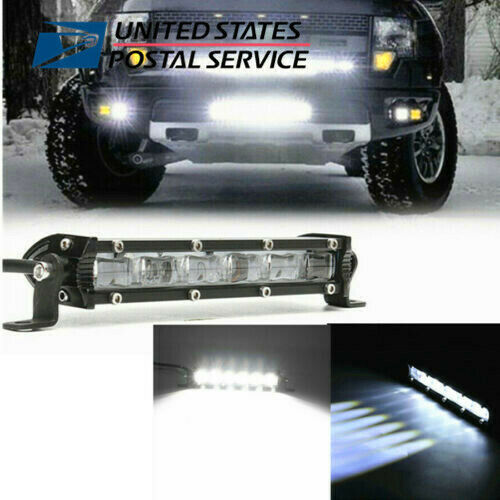 8''60W Single Row Car SUV Off road 6D Aluminum Flood Beam LED Work Light Bar