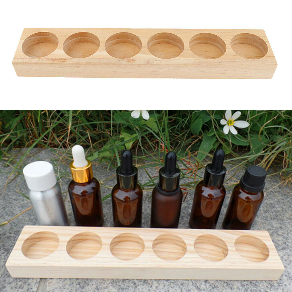 6Slot  Aromatherapy Essential Oil Storage Box Wooden Case Container Holder Tray