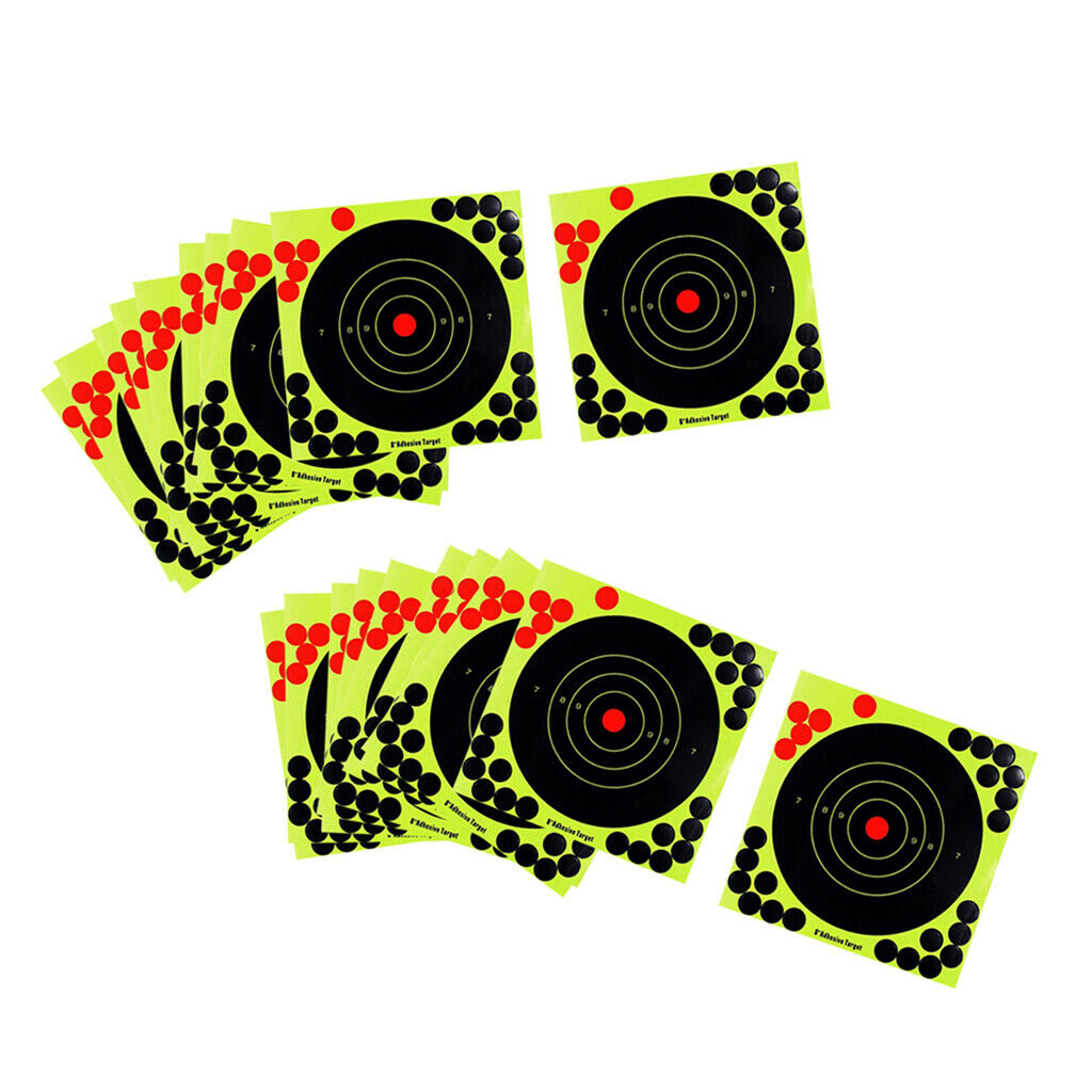 20Pcs 8inch Round Shape Shooting Targets Self Adhesive Splatter Fluorescent
