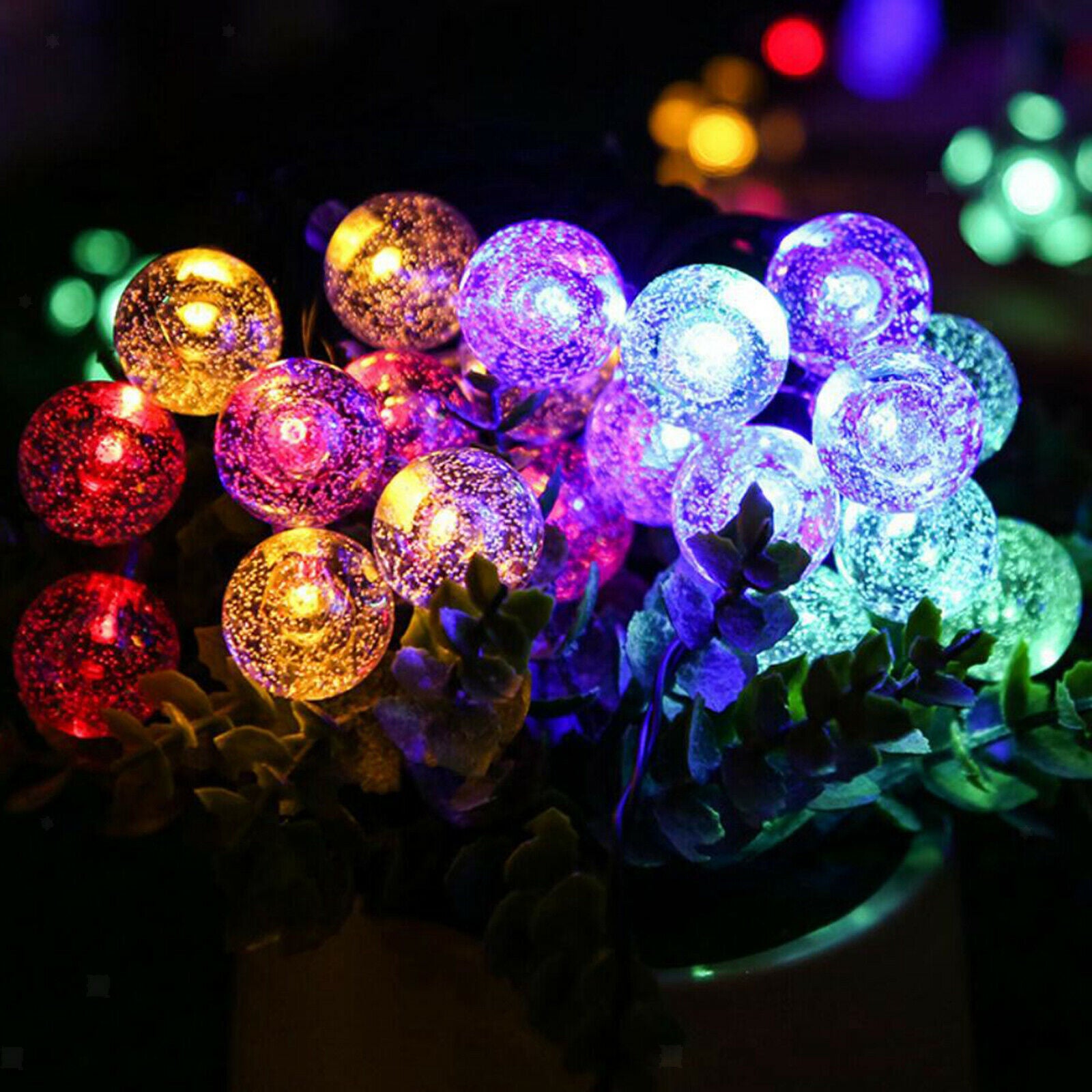 Colorful Ball Light Solar Powered Waterproof for Patio Porch Christmas Gift