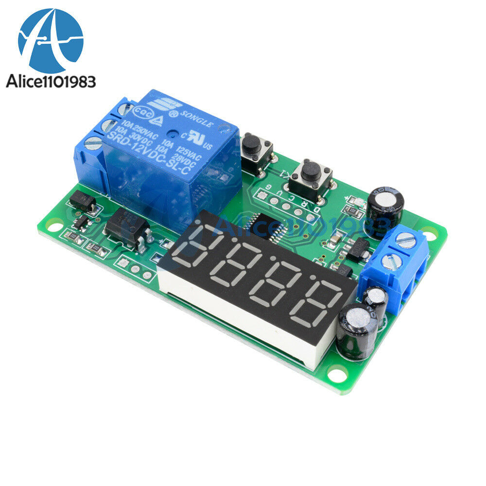 Digital LED Display Automation Delay Relay  Switch Module Timer Control DC 12V