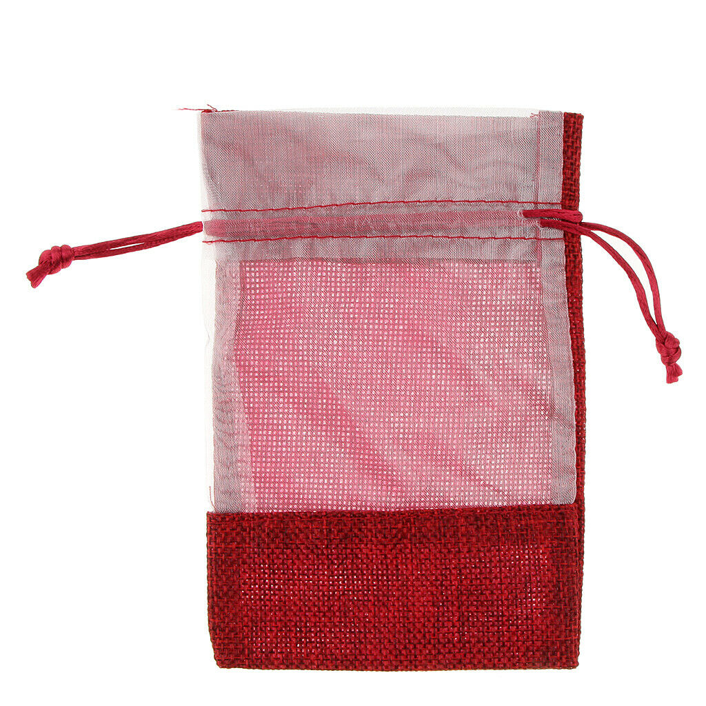 10 Pieces Cotton Linen Drawstring Bags Jewelry Pouches Bags Gift Bags
