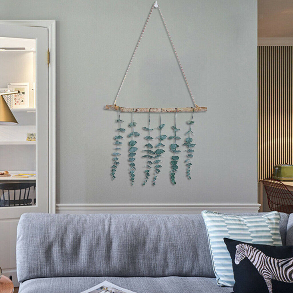 Eucalyptus Leaves Wall Hanging Decor Greenery Plant Backdrop Living Room
