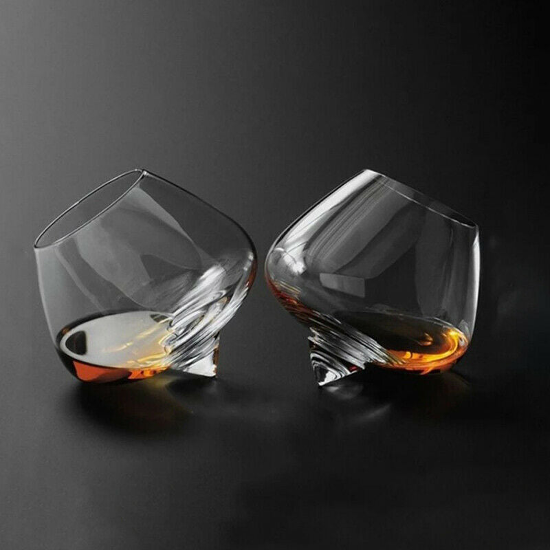 Rotate Tumbler Whiskey Glass Top Belly Cigar Whisky Cocktail Drinking Wine  Rf