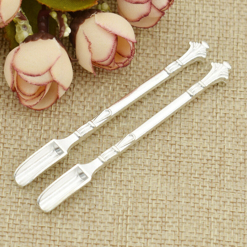 2pcs Alloy Spoons Shovel Sniffe Mini Medical Debugger Fork Tools Adjust