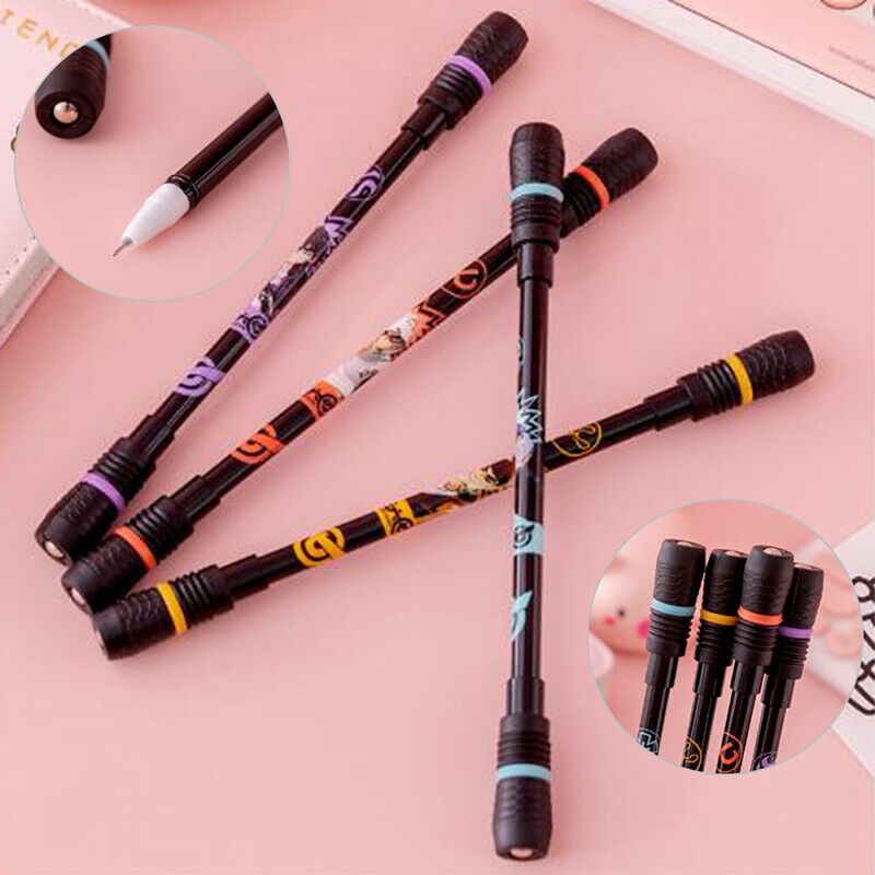 Non Slip Coated Spinning Pen Rolling Pen Ball Point Improve Learning Suppl TH