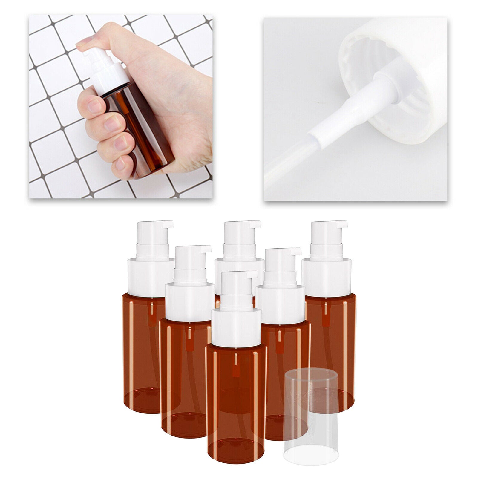 6Pack 60ml Refillable Empty Bottle Cosmetic Lotion Small Containers