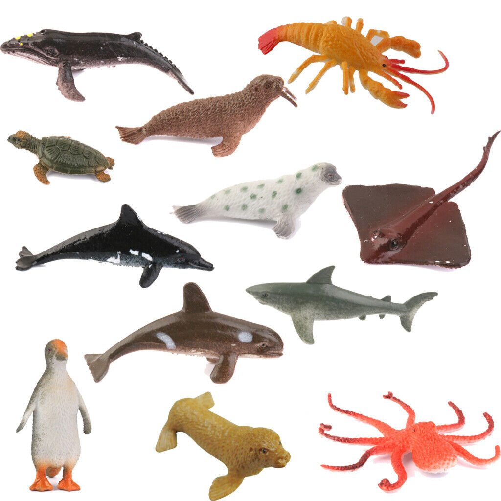 24 Pieces Simulation Sea Animals Desk Decor Kids Creative Toys Party Favors