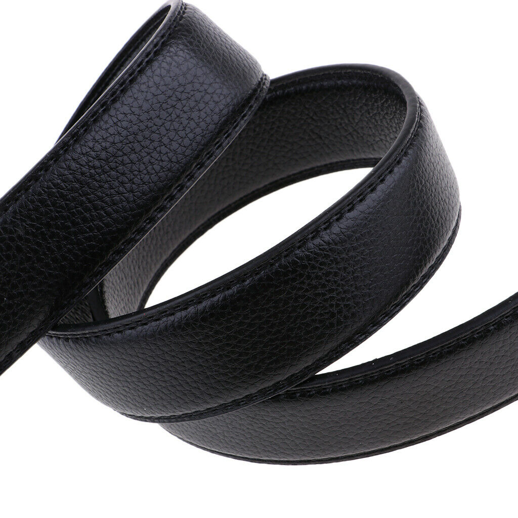 2x Mens Leather Belt Strap Ratchet Automatic Waistband No Buckles