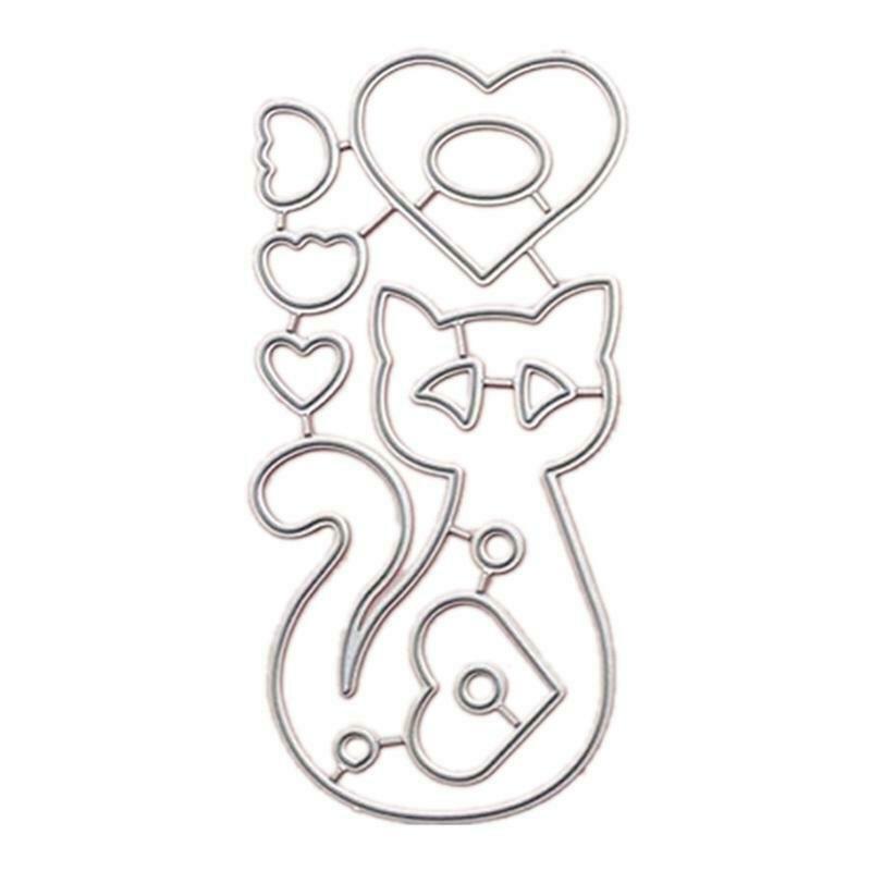 Cartoon Cat Cutting Dies Stencil DIY Scrapbooking Album Paper Template