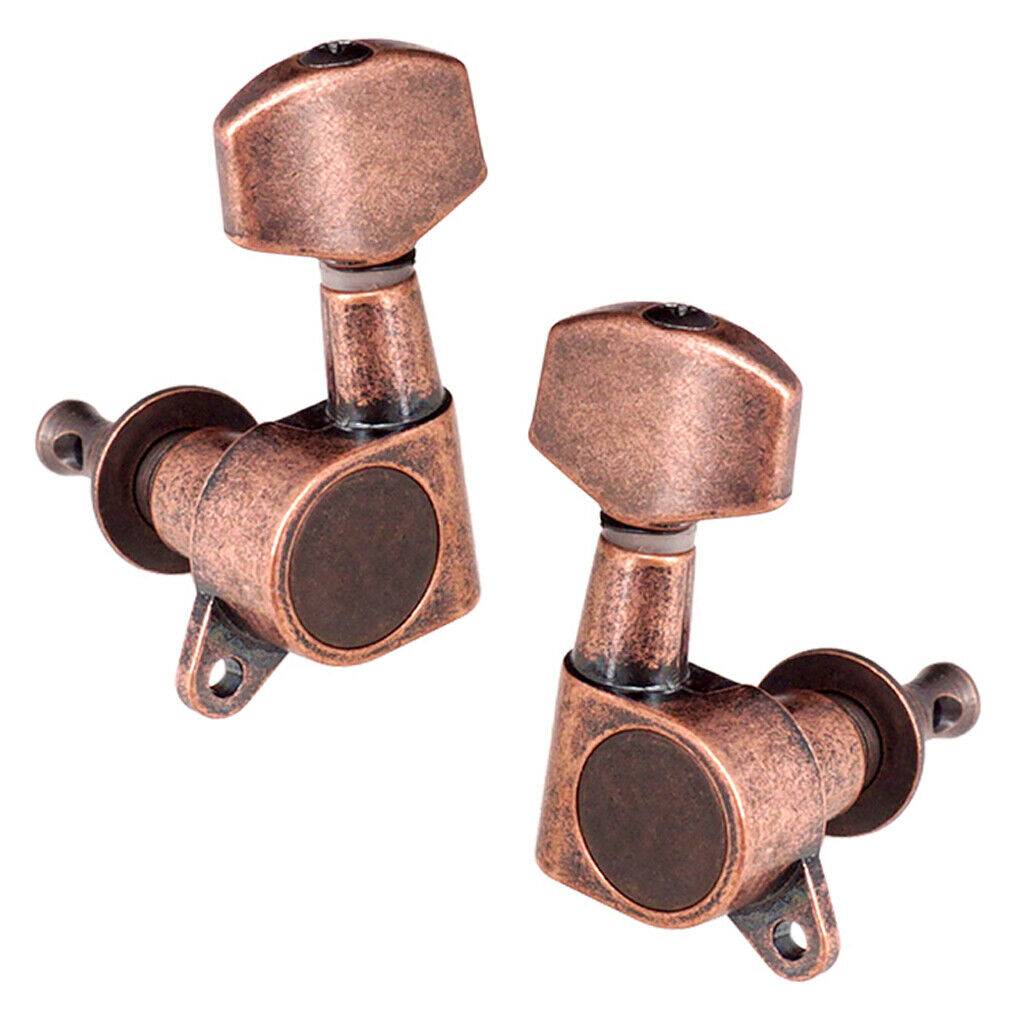 4x Tone Volume Control Knob Button + 3R3L Machine Heads for Guitar Replacement