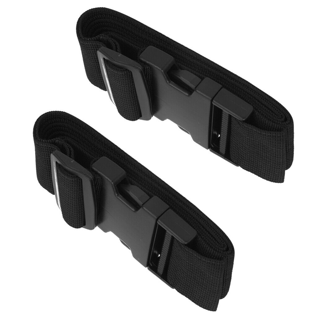 2 Pieces Luggage Straps Suitcase Belts Travel Bag Accessories Black