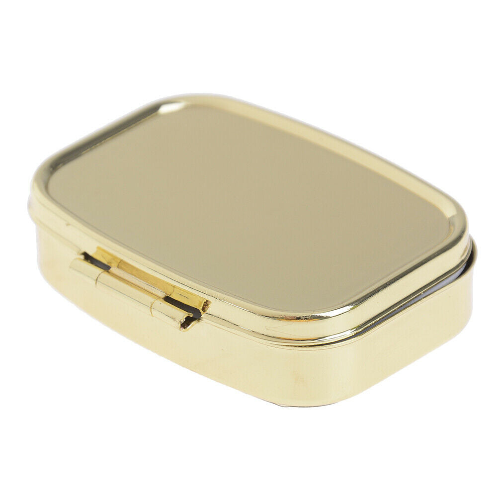 Square 2Grid Moistureproof Metal Folding Pill Case Medicine Storage Conta.l8