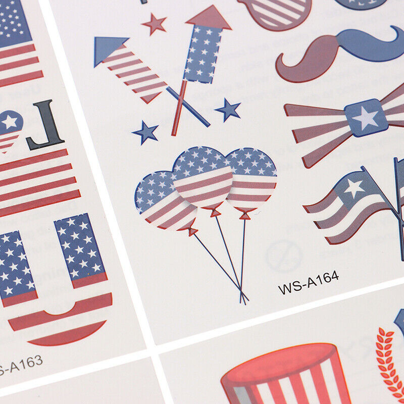 Fourth of July Temporary Tattoos Independence Day Tattoo Stickers Decals .l8