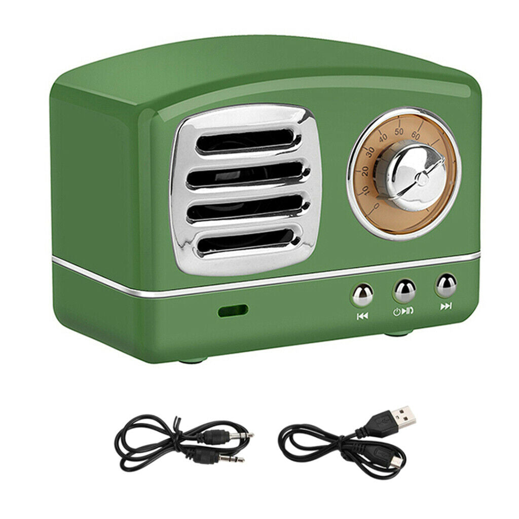 Portable Wireless Bluetooth Stereo Speaker Enhanced Bass Retro Loudspeaker#1
