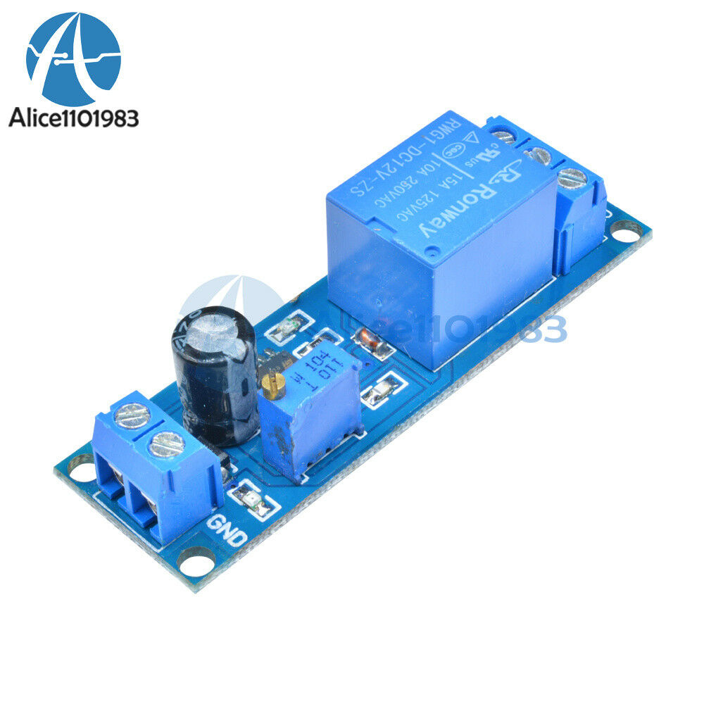 12V Delay Timer Switch Relay Module 0 -10 Second NE555 Oscillator Adjustable