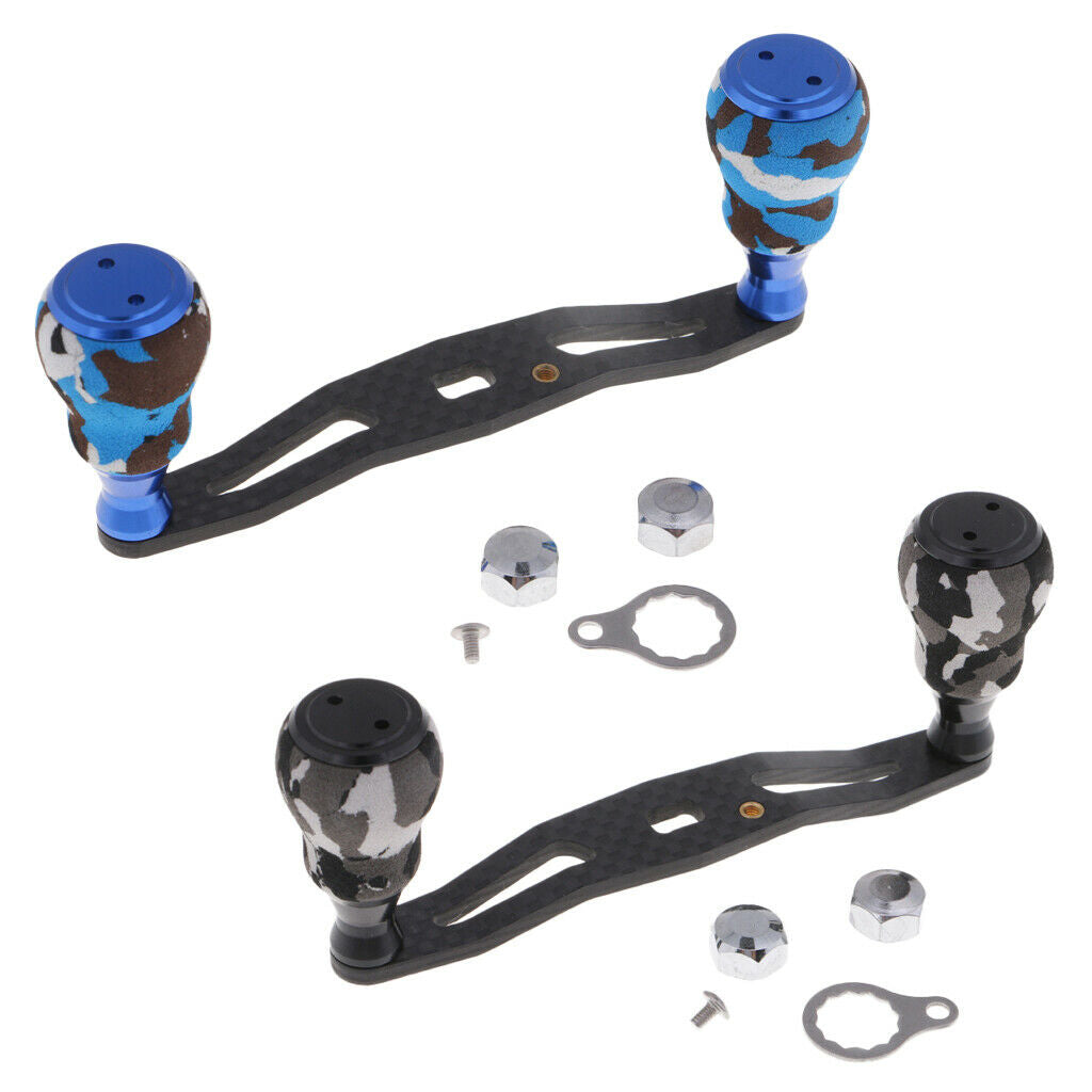 Carbon Fiber Fishing Reel Handle and Knob Baitcasting Reel Replacement Blue