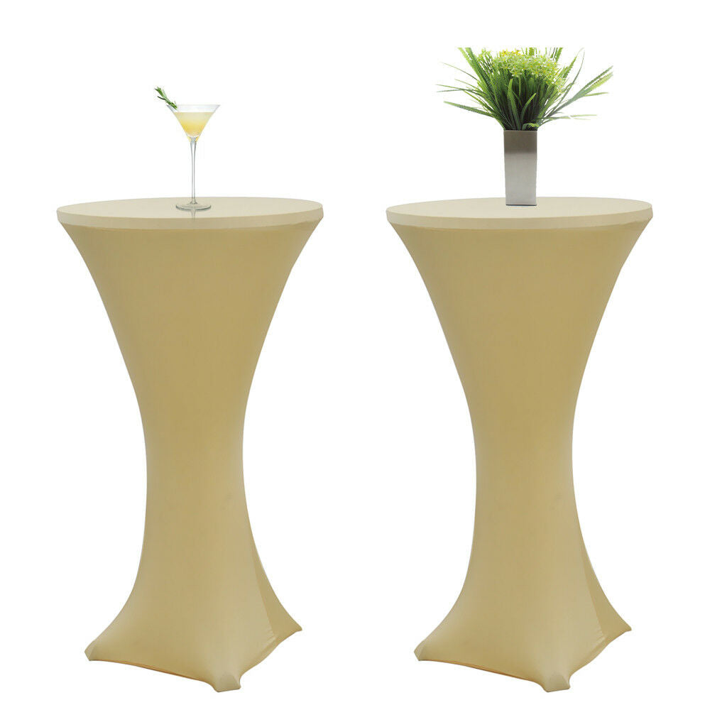 Beige Stretch Cocktail Poseur Dry Bar Pub Spandex Tablecloth Cover Party