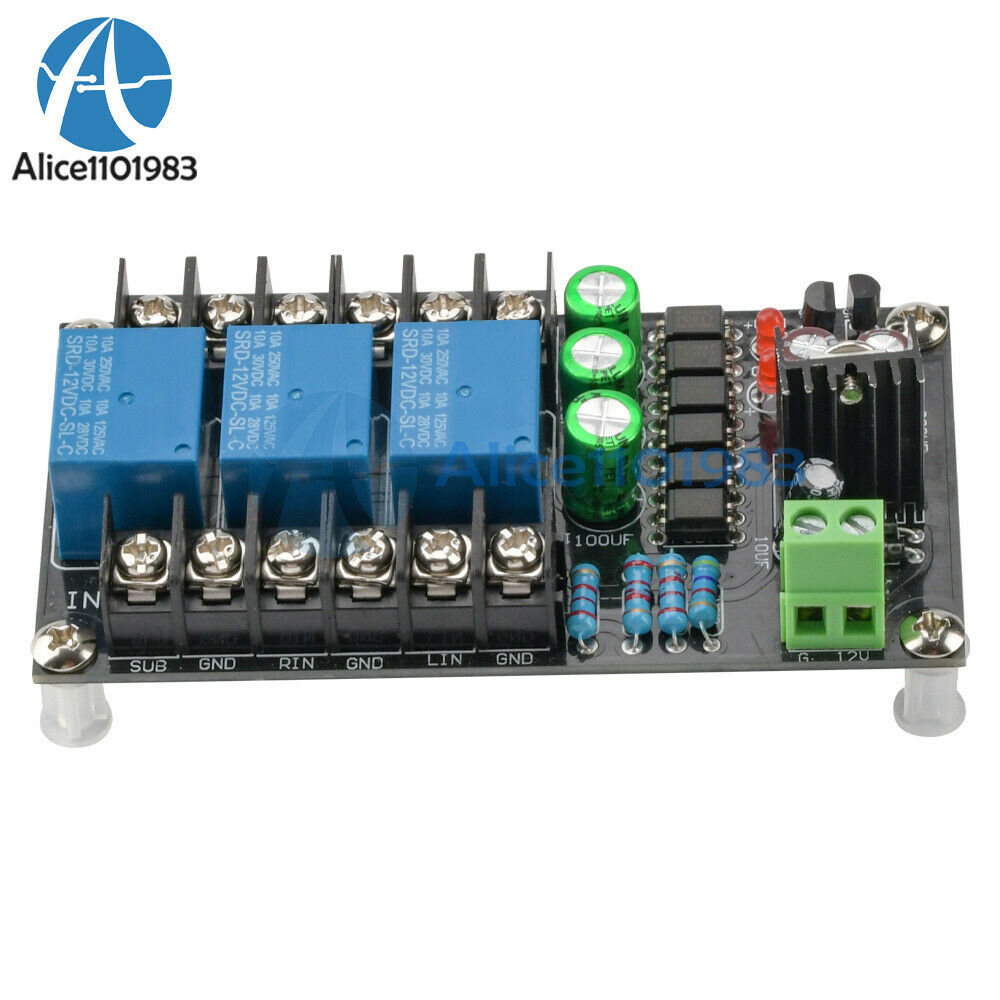 AC 12V-15V Stereo 2.1 Audio Amplifier Speaker Protection Delay Turn On Board NEw