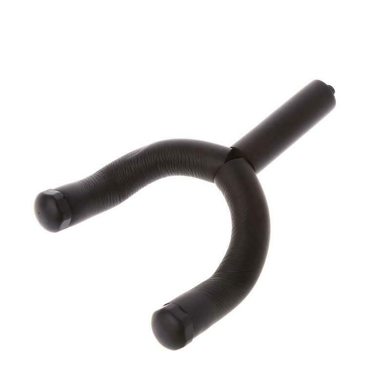 Electric Guitar Round Stand Holder Wall Hanger Rack Ukulele Hook Black Metal