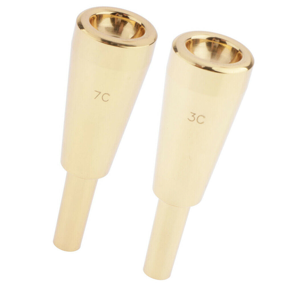 Trumpet Mouthpiece Beginner Gift Professional 3C/7C Size Golden Plated