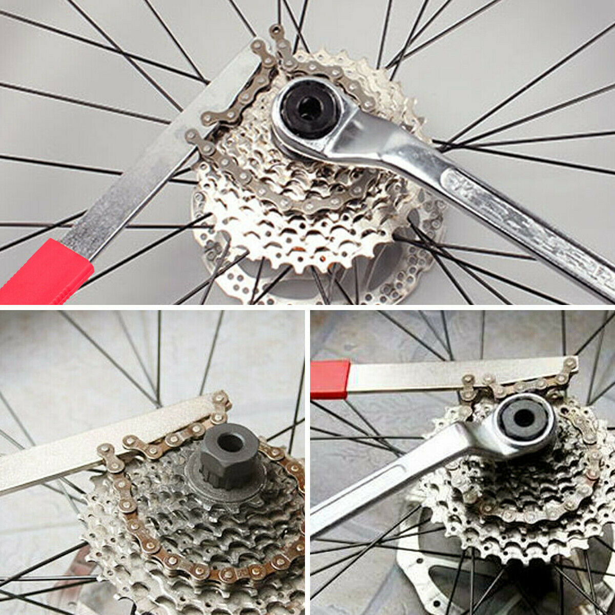 Bicycle Bike Remover Repair Tool Cassette Freewheel Chain Whip Sprocket Lock Kit