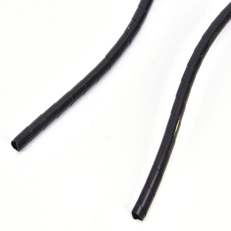 6mm Outside Dia 17M PE Polyethylene Spiral Cable Wire Wrap Tube Blac.l8