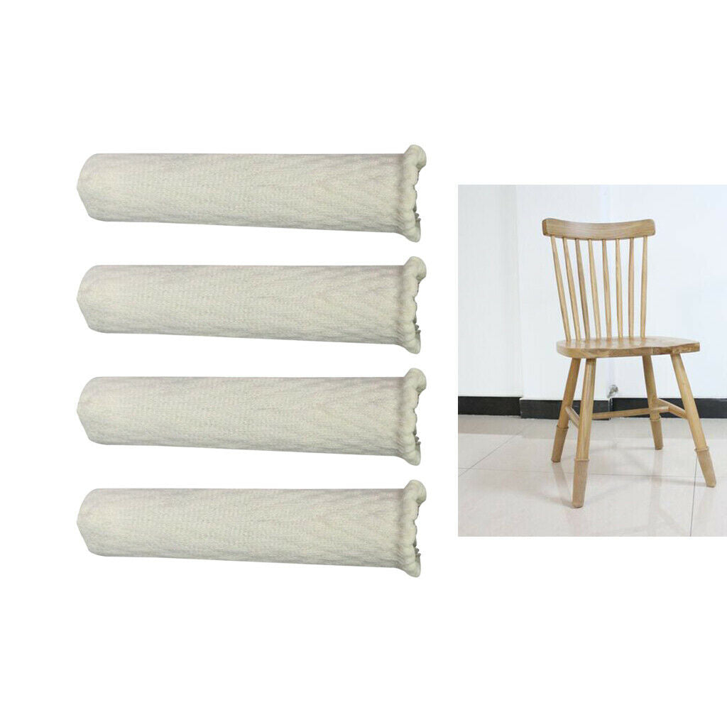Furniture Feet Caps Covers/Knitted Chair Leg Socks  3x11cm  White