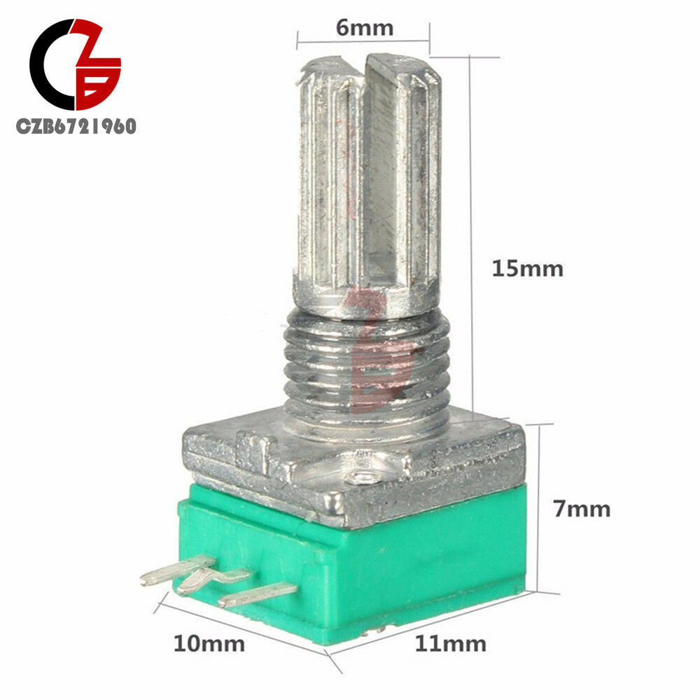 3PCS 6mm Knurled Shaft Single Linear B Type 10K ohm 3 Pin Rotary Potentiometer