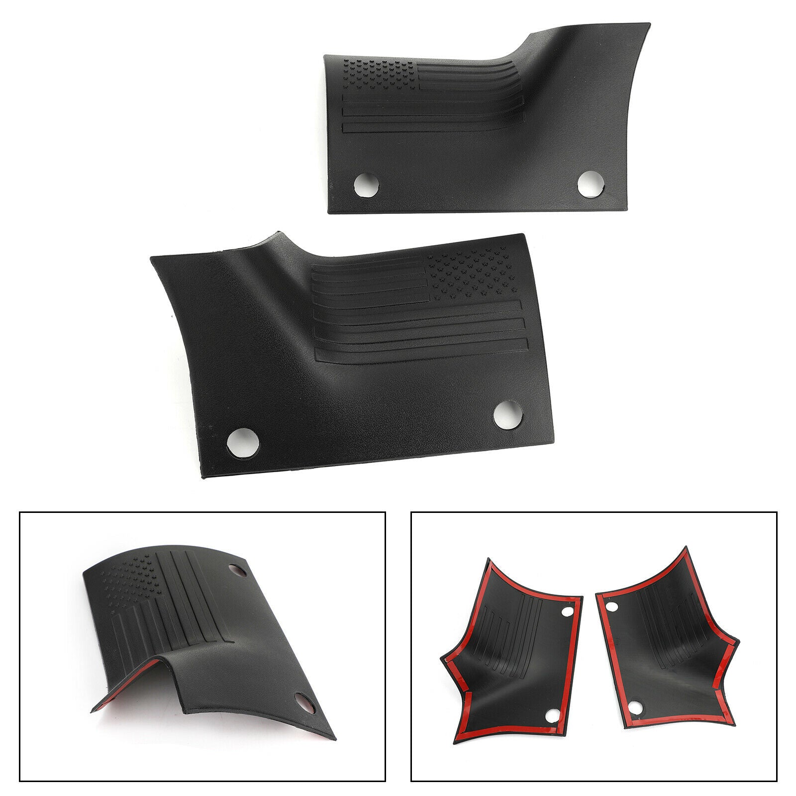 Flag Cowl Body Armor Outer Cowl Covers Corner Guards 18-19 FitsWrangler JL CN