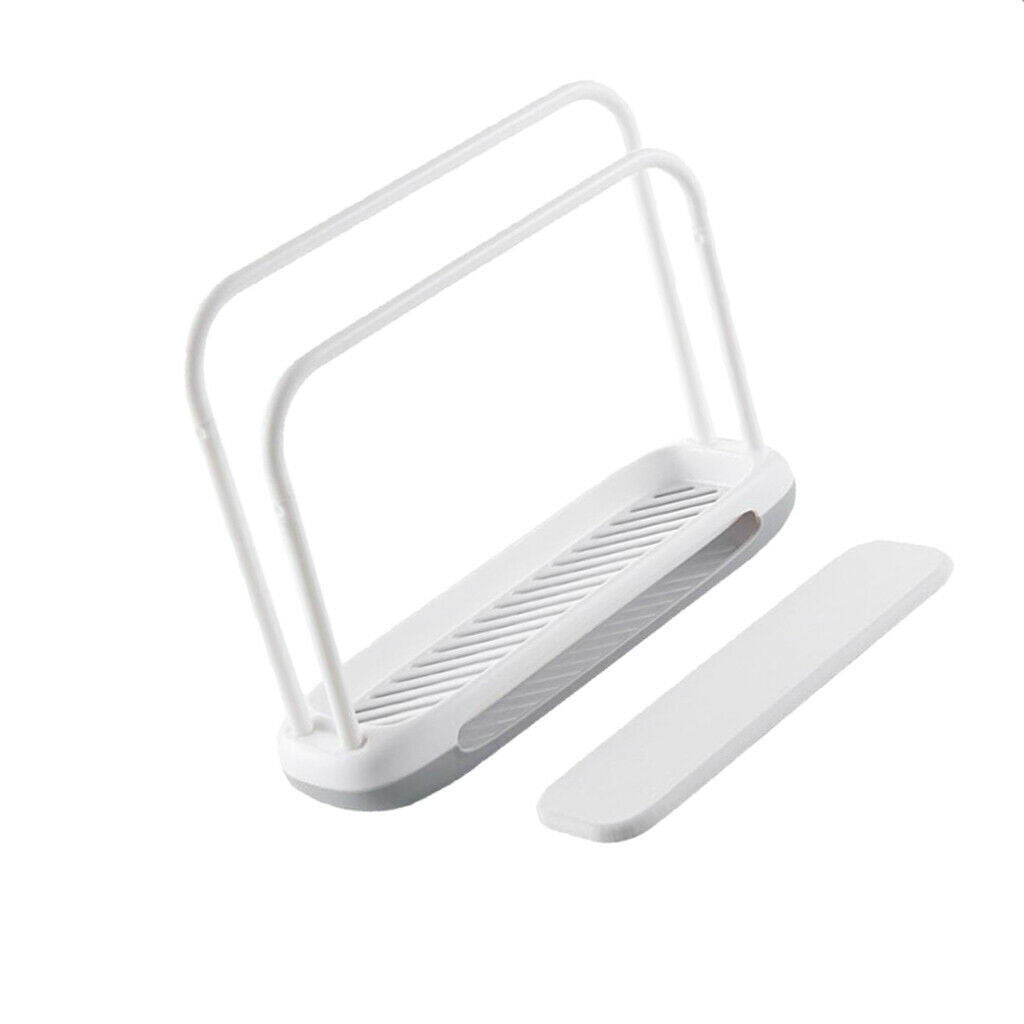 Double Bar Towel Rag Hanger Dishcloth Drying Rack White with Diatom mud