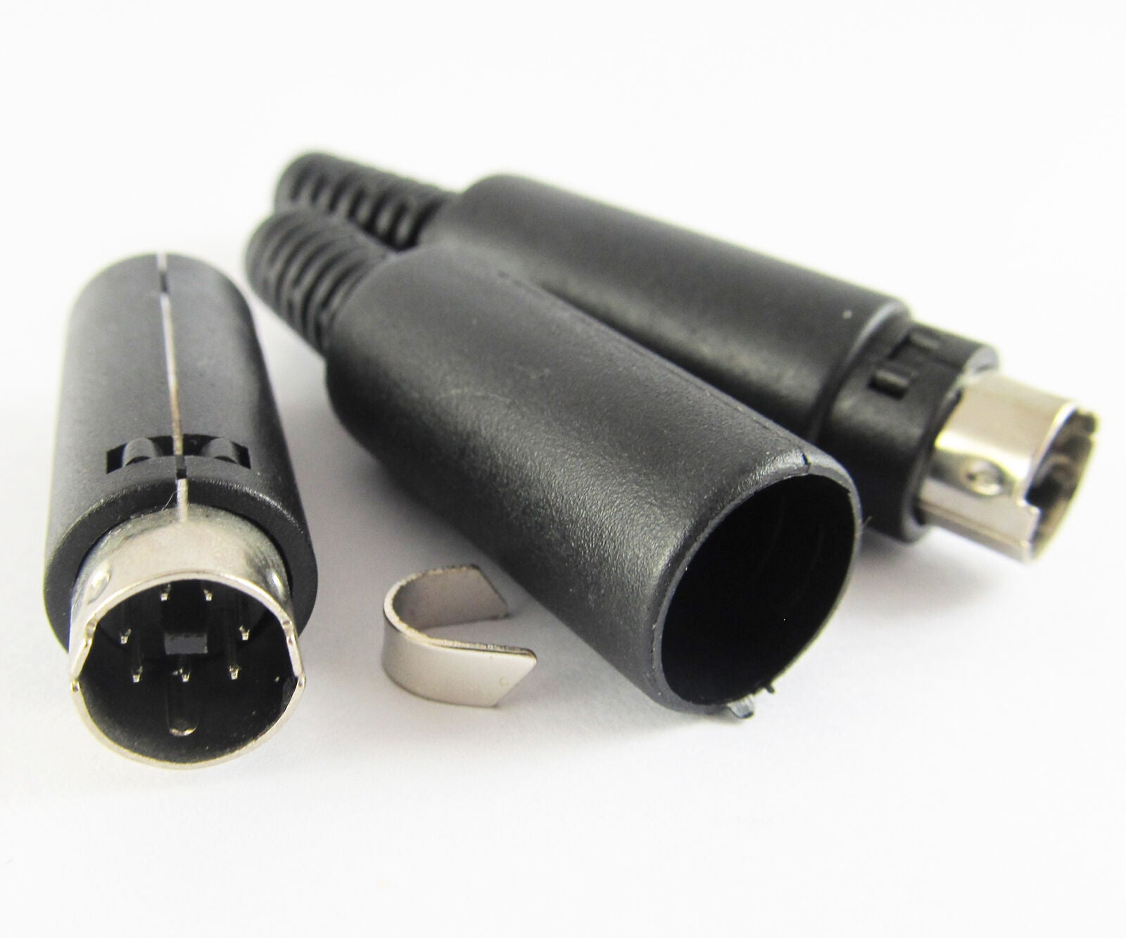 2Pcs 6 Pin Mini DIN Plug Connector Plastic Handle NEW