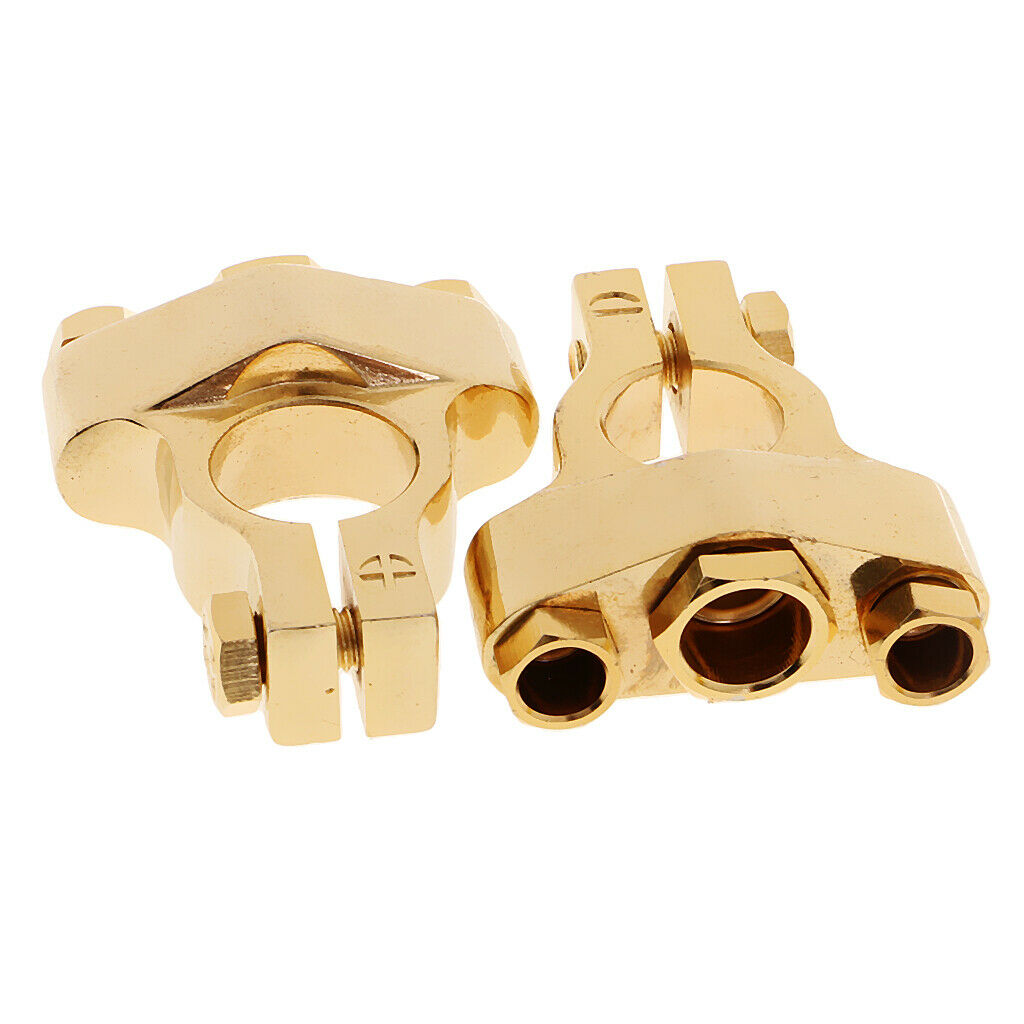 2Pieces Universal 3-Way Car Audio Positive & Negative Battery Terminal Clamp