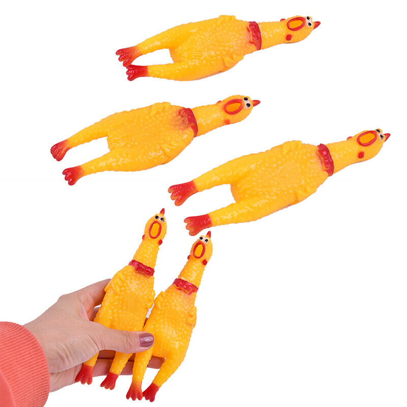 Dog Gadgets Novelty Yellow Rubber Chicken Pet Toys Novelty Screaming Chic.l8
