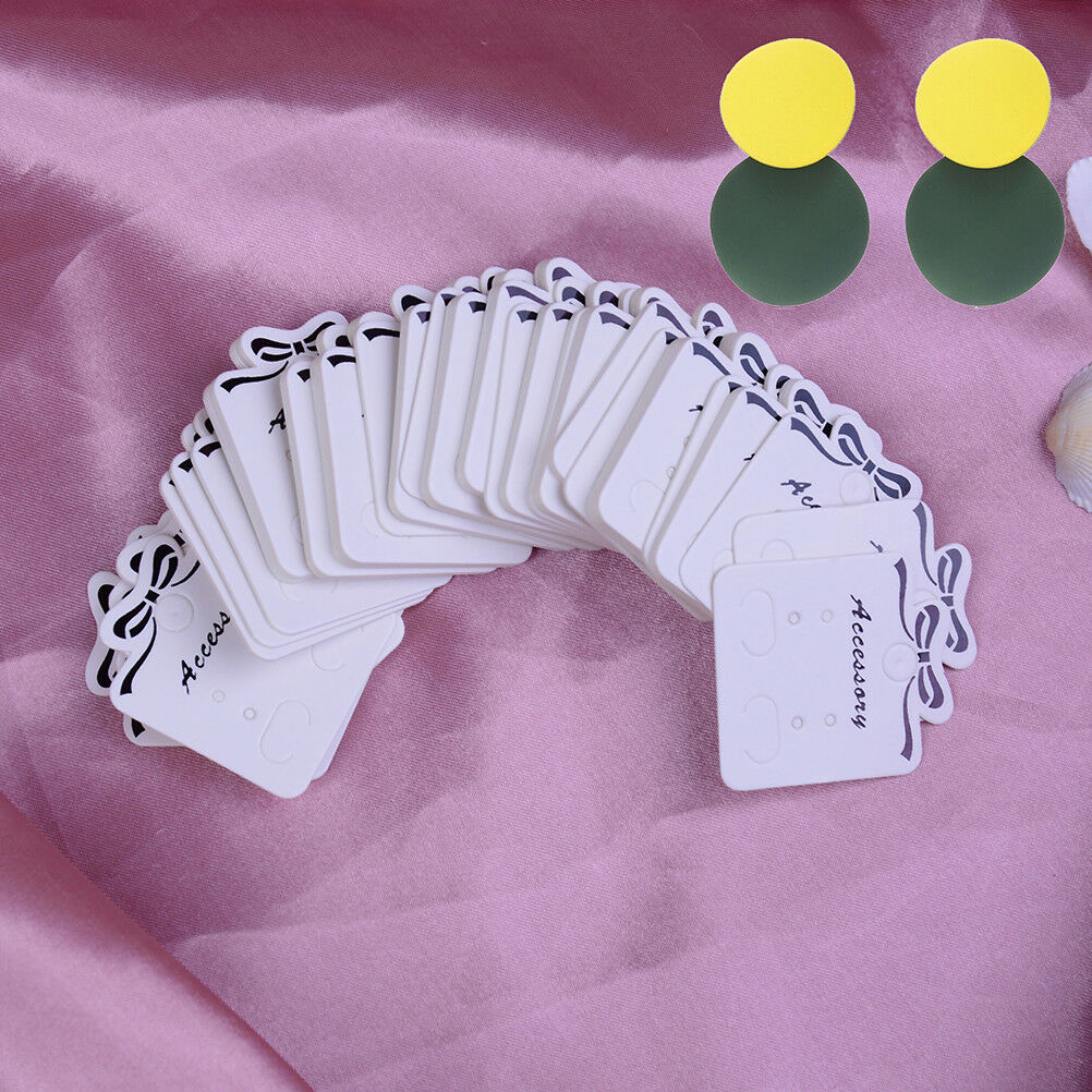 100* Jewelry display card ear studs earrings packing hang tag rectangle h.l8