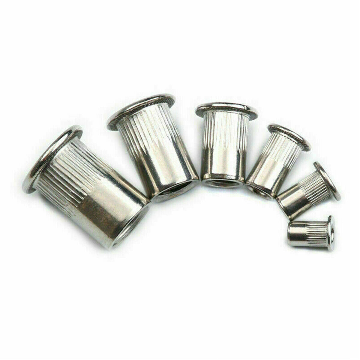 150Pcs Flat Head Vertical Grain Aluminum Rivet Nuts Cylindrical Hollow Rivet Nut