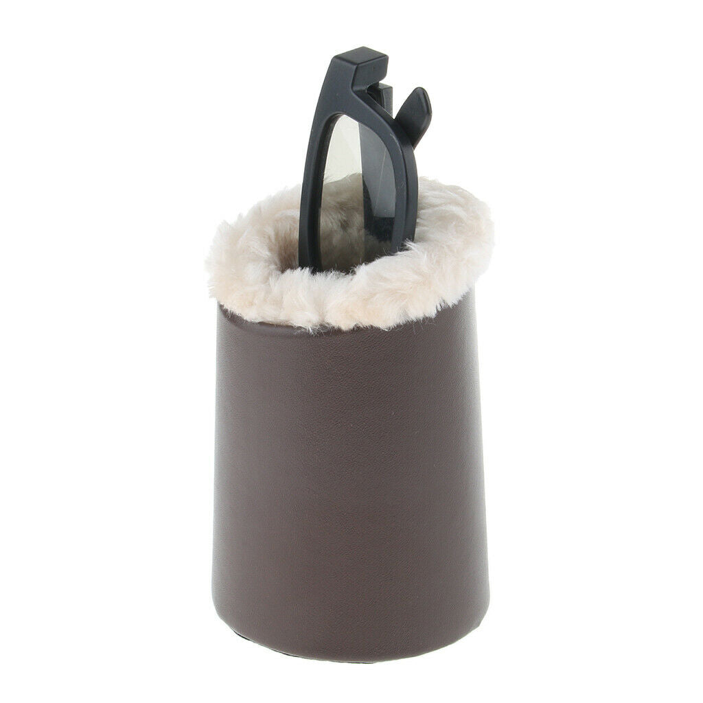 2 Pack Soft Plush Lined Eyeglasses Holder PU Leather Glasses Stand Case
