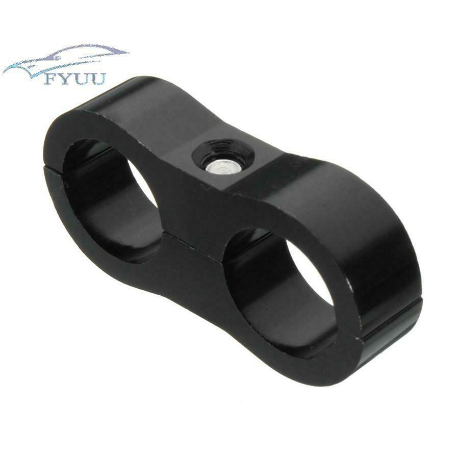 8X Black CNC AN4 Braided Fuel Oil Hose Line Separator Clamp 11-12mm O.D Anodise